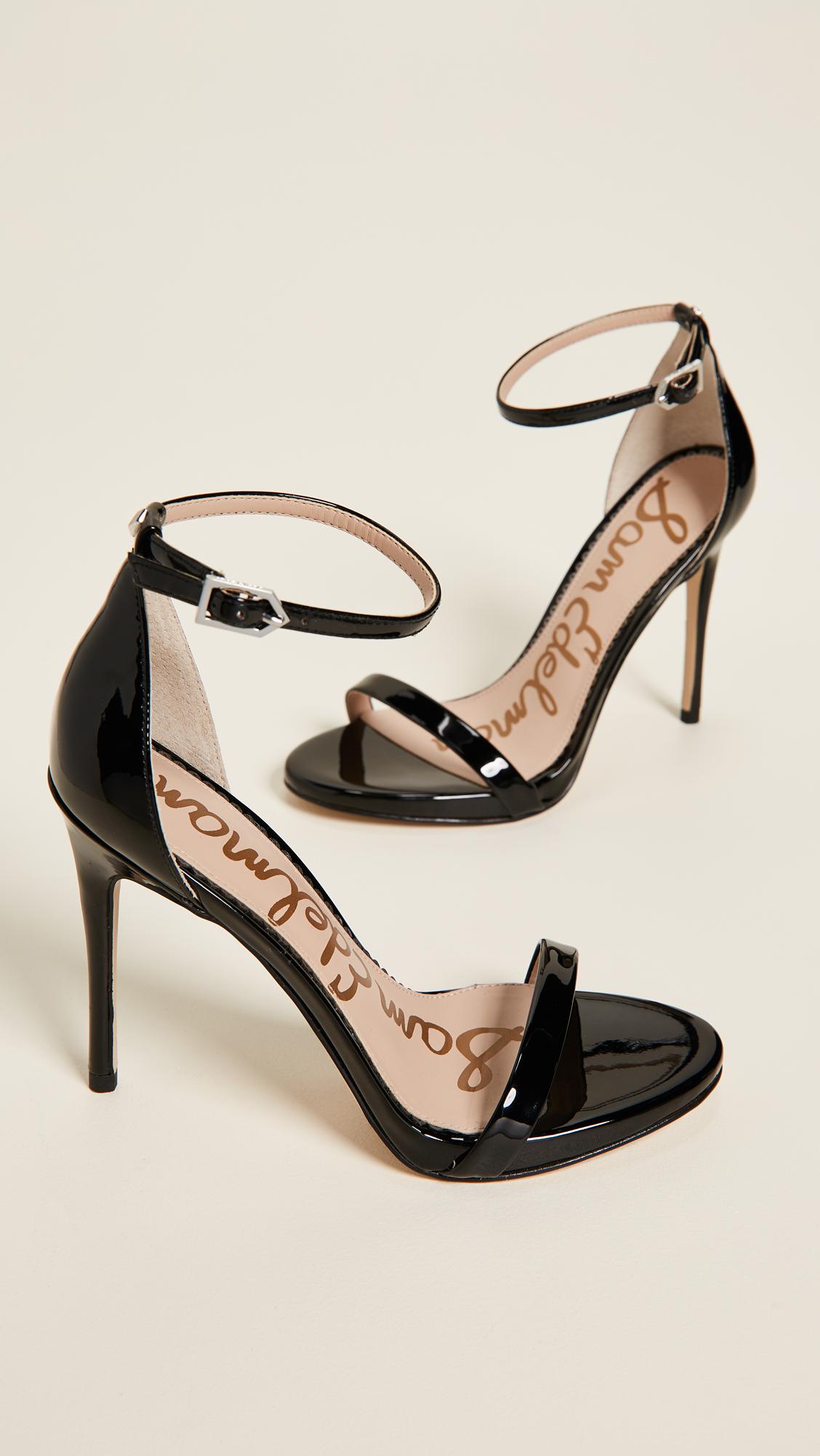 Sam Edelman Ariella Patent Dress Sandals In Black | ModeSens Sam Edelman Womens Ariella Heeled Sandal Black Suede