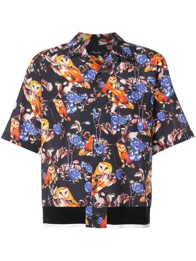 3.1 Phillip Lim / フィリップ リム Owl Print Shirt In Animal Print,black,floral,orange