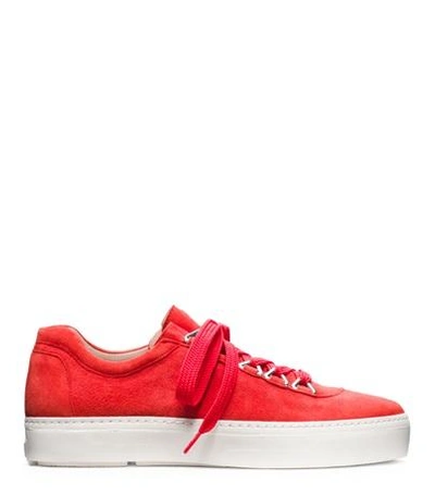 Stuart Weitzman The Gaming Sneaker In Pimento Red Suede
