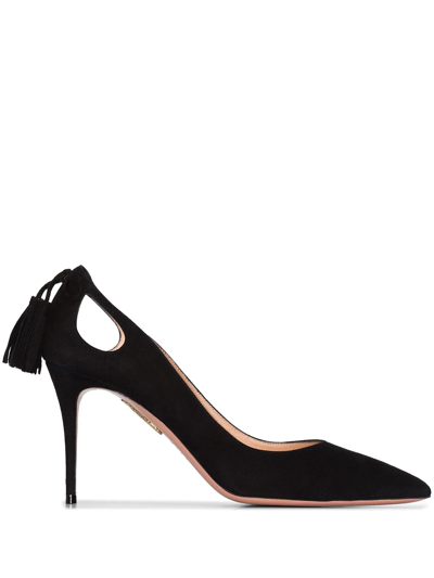 Aquazzura Marilyn Forever 85 Suede Pumps In Black