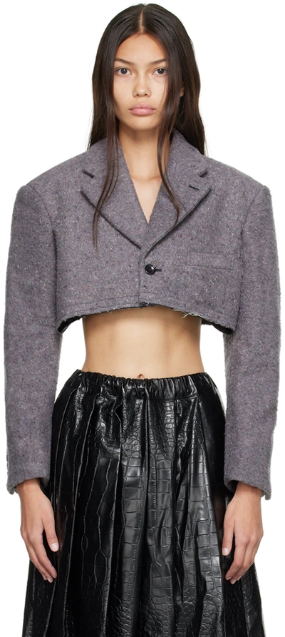Comme Des Garçons Gray Cropped Jacket In 1