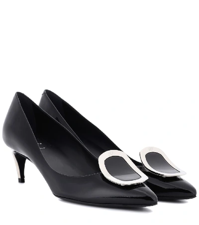 Roger Vivier 50mm Sexy Choc Patent Leather Pumps In Black