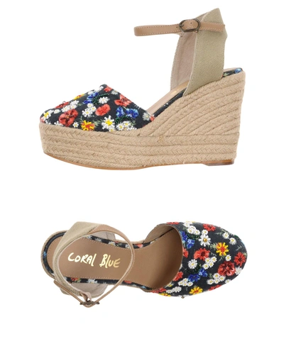 Coral Blue Espadrilles In Black