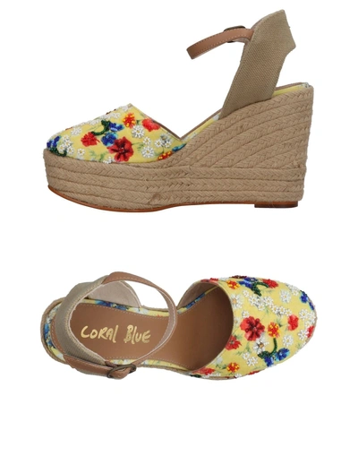 Coral Blue Espadrilles In Yellow