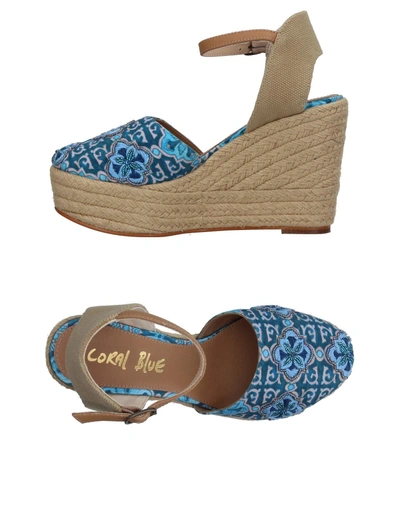 Coral Blue Espadrilles In Green
