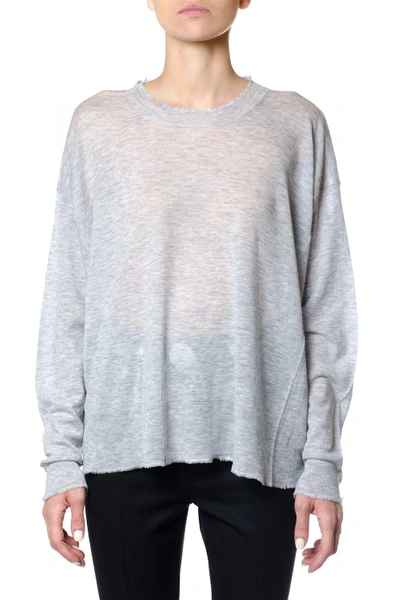Alexander Wang Knitted Sweater In Heather Grey