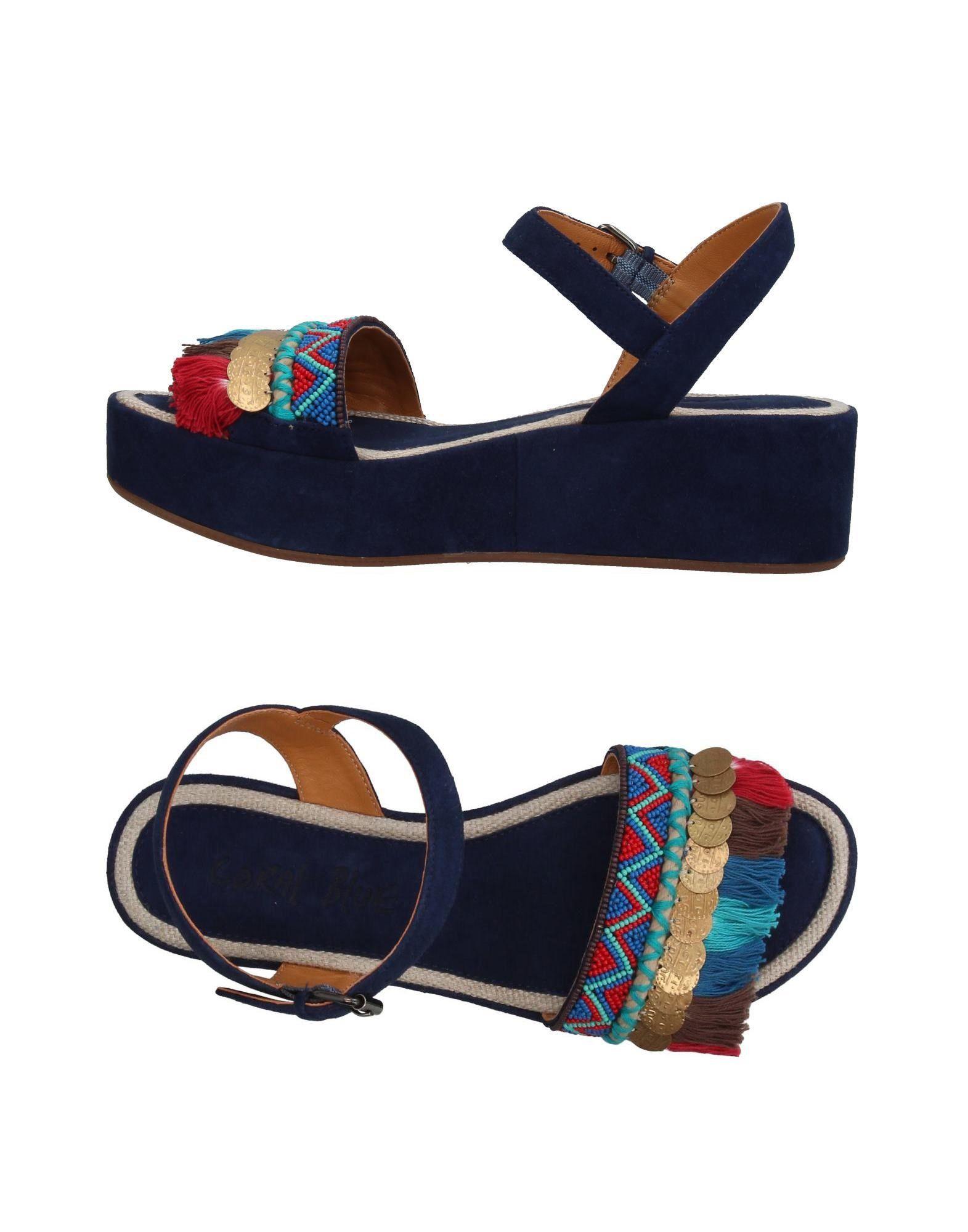 coral blue sandals