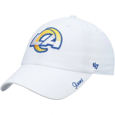 47 ' White Los Angeles Rams Miata Clean Up Logo Adjustable Hat