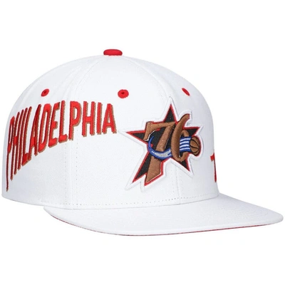 Mitchell & Ness X Lids White Philadelphia 76ers Hardwood Classics Reppin Retro Snapback Hat