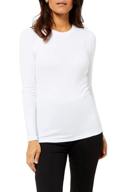 A Pea In The Pod Ribbed Long Sleeve Maternity T-shirt In White