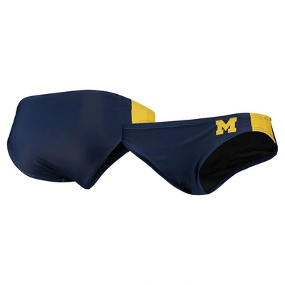 Foco Navy Michigan Wolverines Wordmark Bikini Bottom