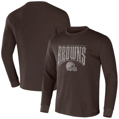 Nfl X Darius Rucker Collection By Fanatics Charcoal Cleveland Browns Long Sleeve Thermal T-shirt