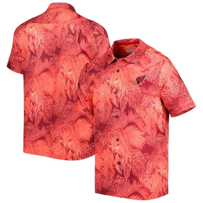 Tommy Bahama Cardinal Arizona Cardinals Coast Luminescent Fronds Camp Islandzone Button-up Shirt