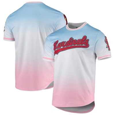 Pro Standard Men's  Blue, Pink St. Louis Cardinals Ombre T-shirt In Blue,pink