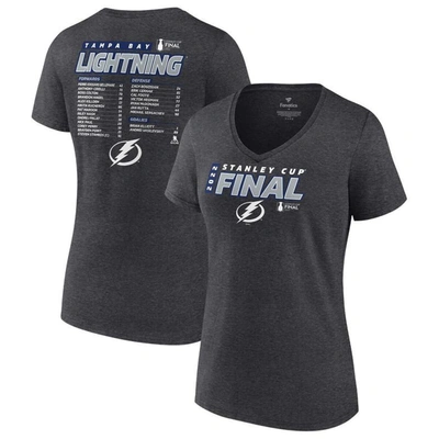Fanatics Branded Heathered Charcoal Tampa Bay Lightning 2022 Stanley Cup Final Own Goal Roster V-nec