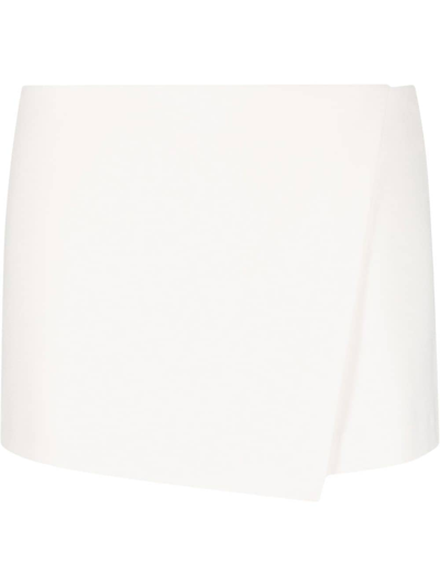 The Andamane Sand-coloured Faux Leather Mini Skirt In White