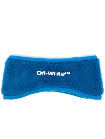Off-white Blue Fleece Headband With Logo