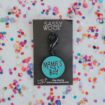 Sassy Woof Collar Tag In Blue