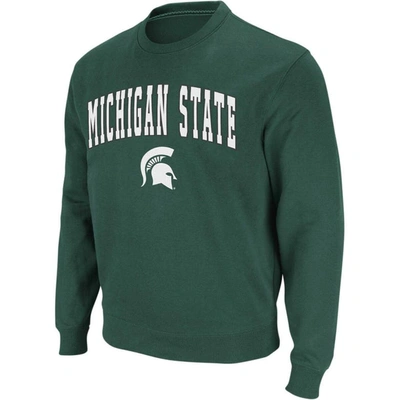 Colosseum Green Michigan State Spartans Arch & Logo Crew Neck Sweatshirt