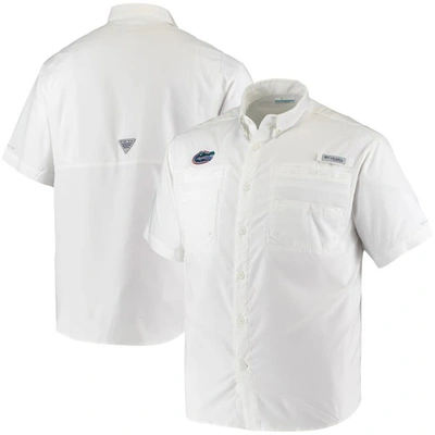 Columbia Pfg White Florida Gators Tamiami Omni-shade Button-down Shirt