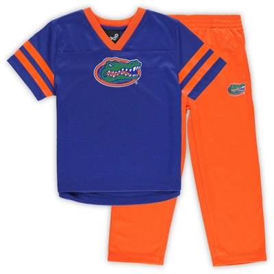Outerstuff Kids' Toddler Royal/orange Florida Gators Red Zone Jersey & Pants Set