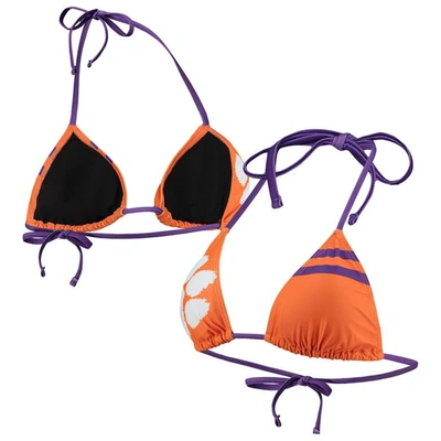 Foco Orange Clemson Tigers Wordmark Bikini Top