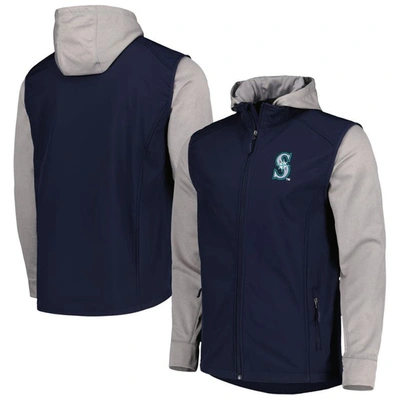 Dunbrooke Navy/heather Gray Seattle Mariners Alpha Full-zip Jacket