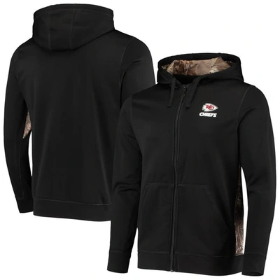 Dunbrooke Men's Black, Realtree Camo Kansas City Chiefs Decoy Tech Fleece Full-zip Hoodie In Black,realtree Camo