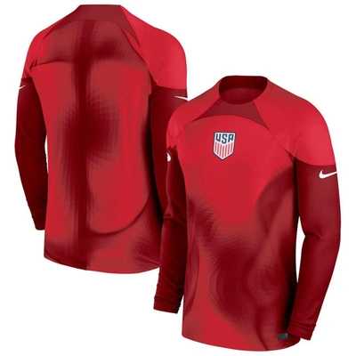 Nike U.s. 2022/23 Stadium Goalkeeper  Men's Dri-fit Soccer Jersey In Mystic Hibiscus/team Red/white