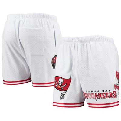 Pro Standard Men's  White, Red Tampa Bay Buccaneers Mesh Shorts In White,red