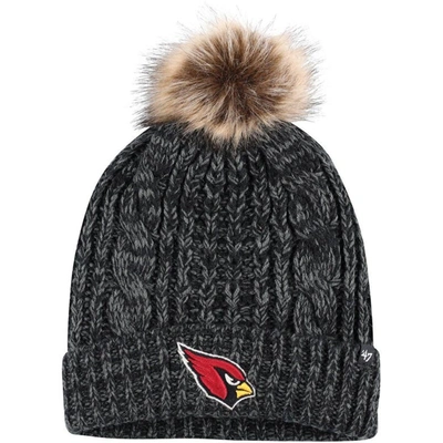 47 Brand '47 Black Arizona Cardinals Logo Meeko Cuffed Knit Hat With Pom