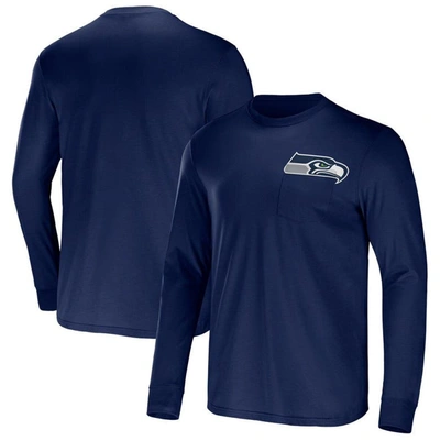 Nfl X Darius Rucker Collection By Fanatics College Navy Seattle Seahawks Team Long Sleeve T-shirt