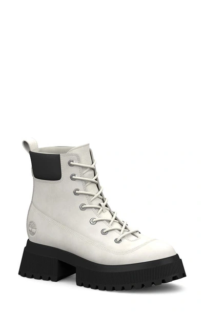 Timberland Sky Waterproof Lace-up Boot In White Nubuck
