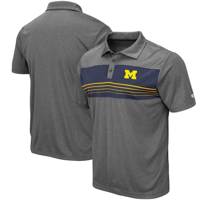 Colosseum Heathered Charcoal Michigan Wolverines Smithers Polo