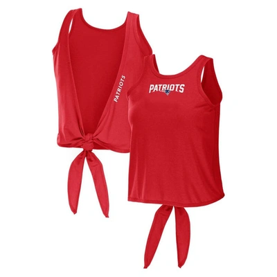 Wear By Erin Andrews Red New England Patriots Open Back Twist Tie Tank Top