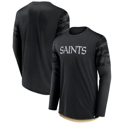 Fanatics Branded Black/gold New Orleans Saints Square Off Long Sleeve T-shirt In Black,gold