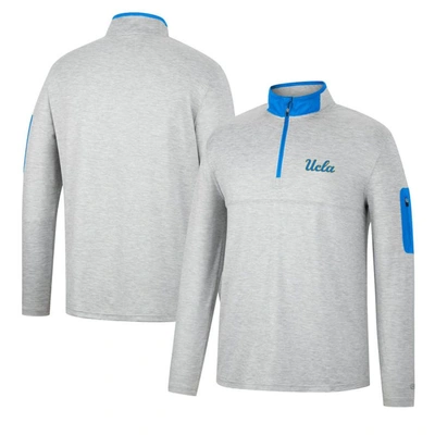 Colosseum Men's  Heathered Gray, Blue Ucla Bruins Country Club Windshirt Quarter-zip Jacket In Heathered Gray,blue