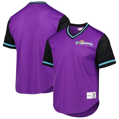 Mitchell & Ness Purple Seattle Sounders Fc Mesh V-neck T-shirt