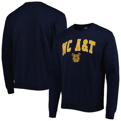 Colosseum Navy North Carolina A&t Aggies Arch Over Logo Pullover Sweatshirt