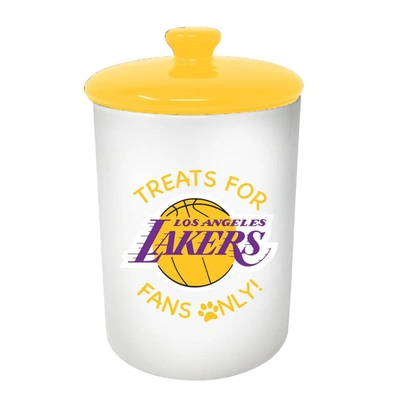 The Memory Company Los Angeles Lakers Pet Treat Canister In White