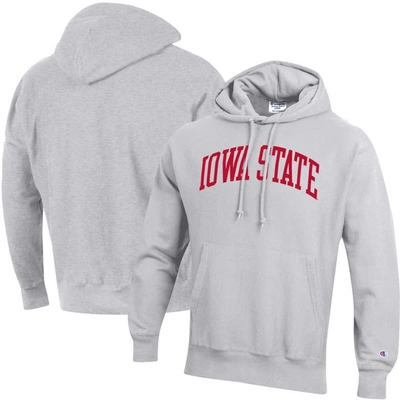 Champion Heathered Gray Iowa State Cyclones Team Arch Reverse Weave Pullover Hoodie