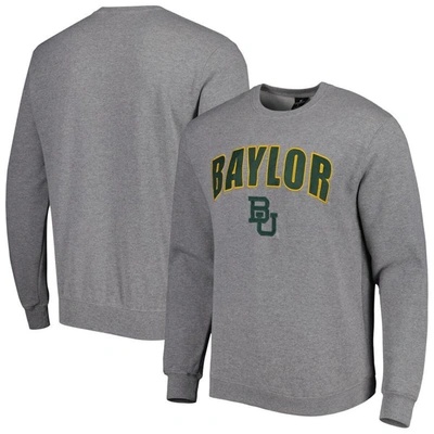 Colosseum Men's  Heathered Gray Baylor Bears Arch & Logo Pullover Sweatshirt