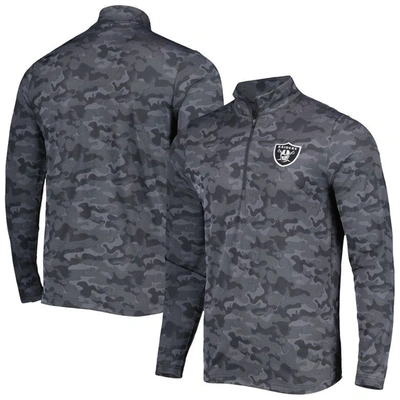 Antigua Black Las Vegas Raiders Brigade Quarter-zip Sweatshirt