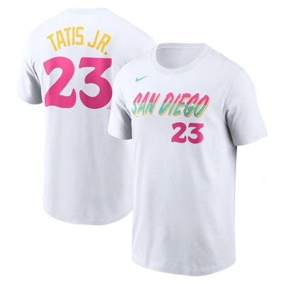 Nike Fernando Tatis Jr. White San Diego Padres City Connect Name & Number T-shirt