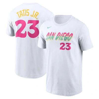 Nike Men's Fernando Tatis Jr. White San Diego Padres City Connect Fuse Name Number T-shirt