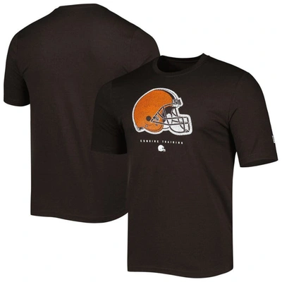 New Era Brown Cleveland Browns Combine Authentic Ball Logo T-shirt