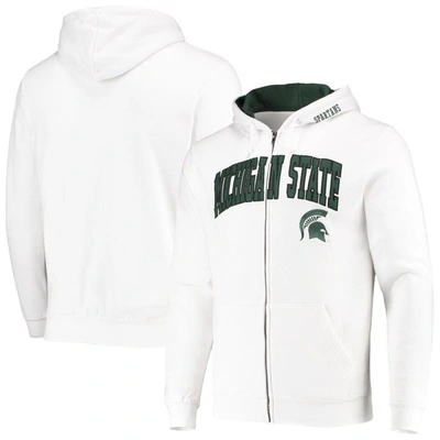 Colosseum Men's  White Michigan State Spartans Arch & Logo 3.0 Full-zip Hoodie