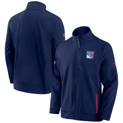 Fanatics Branded Navy New York Rangers Authentic Pro Rink Coaches Full-zip Jacket