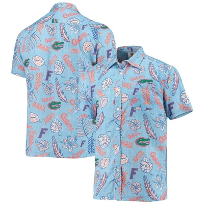 Wes & Willy Light Blue Florida Gators Vintage Floral Button-up Shirt