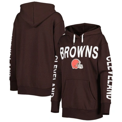 G-iii 4her By Carl Banks Brown Cleveland Browns Extra Point Pullover Hoodie